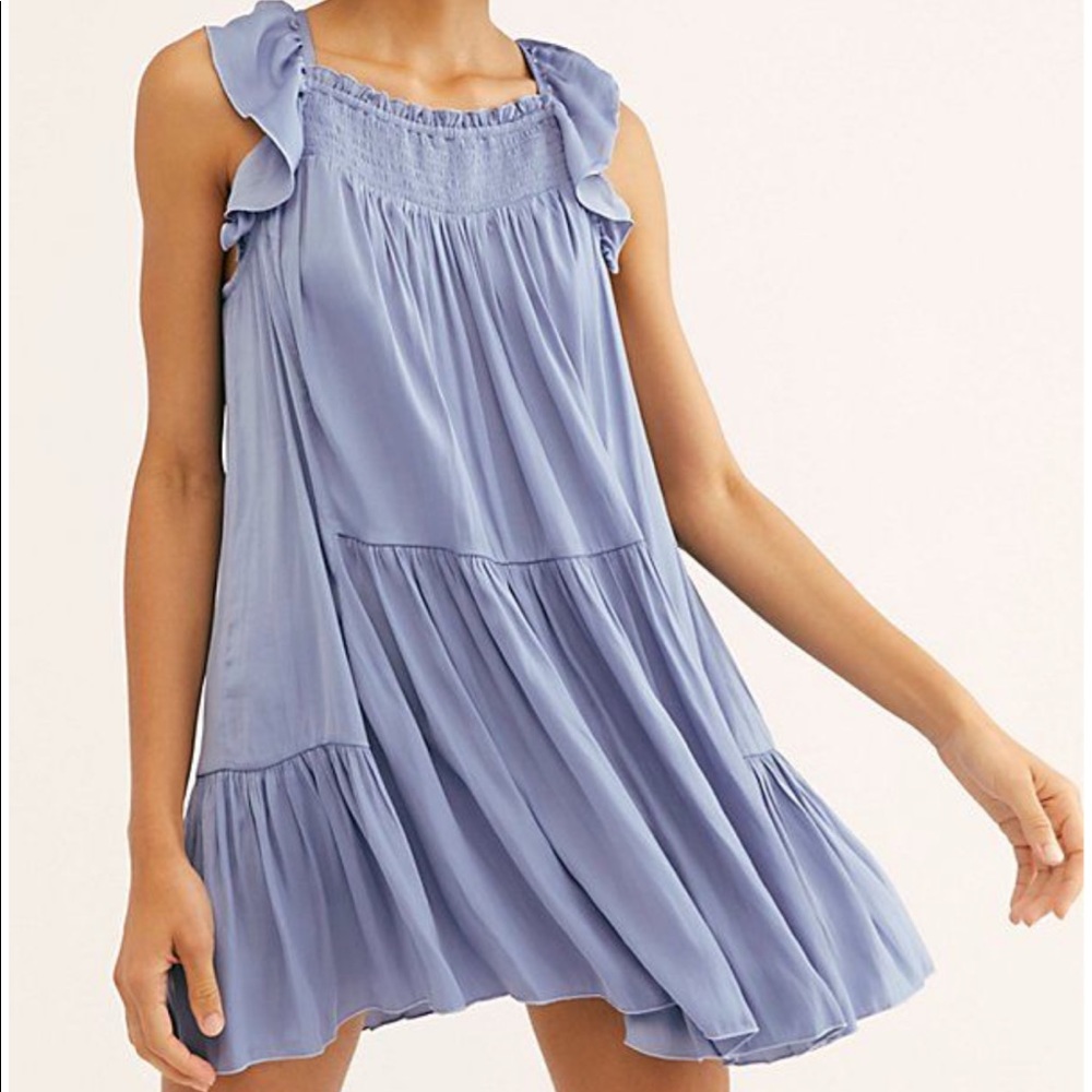 NWT Free People Want Your Love Slip in Vintage Blue